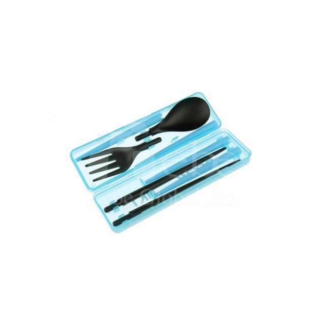蓝色塑胶便捷餐具
