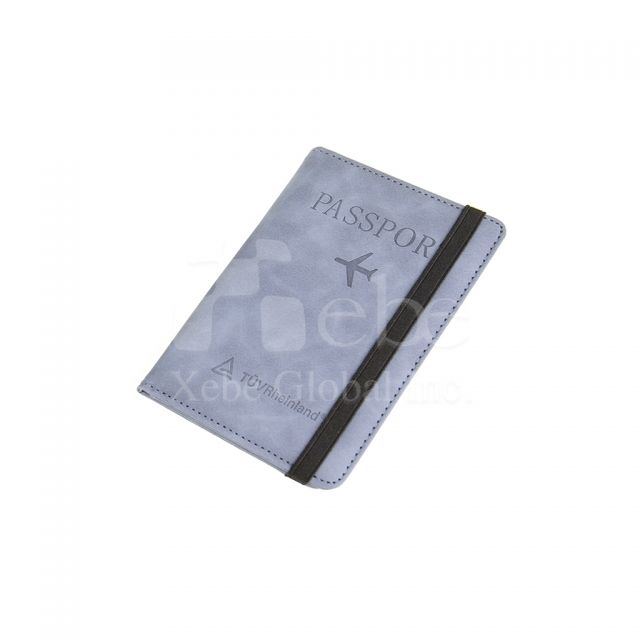 蓝灰色皮革护照夹