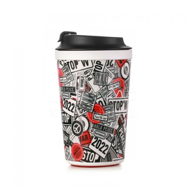 满版印花不倒咖啡杯