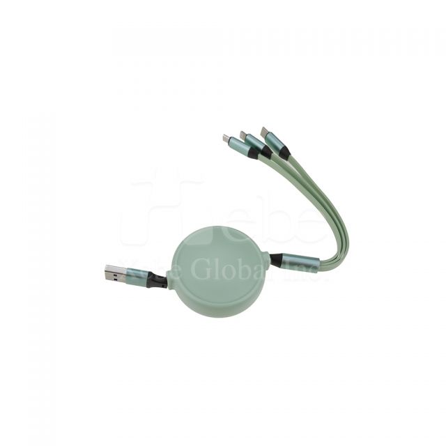 湖水绿四合一伸缩充电线