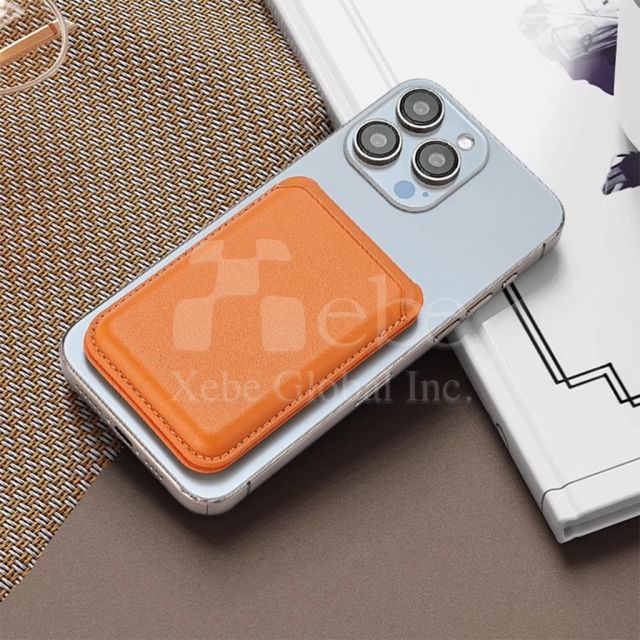 皮革手机支架磁吸卡套定制