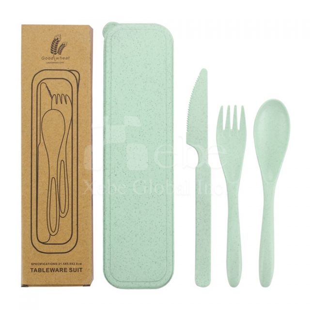 浅绿便携小麦餐具组