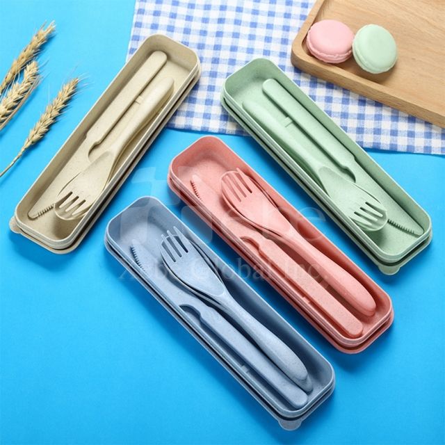 浅绿便携小麦餐具组