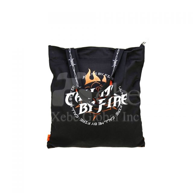 火焰设计黑色购物袋