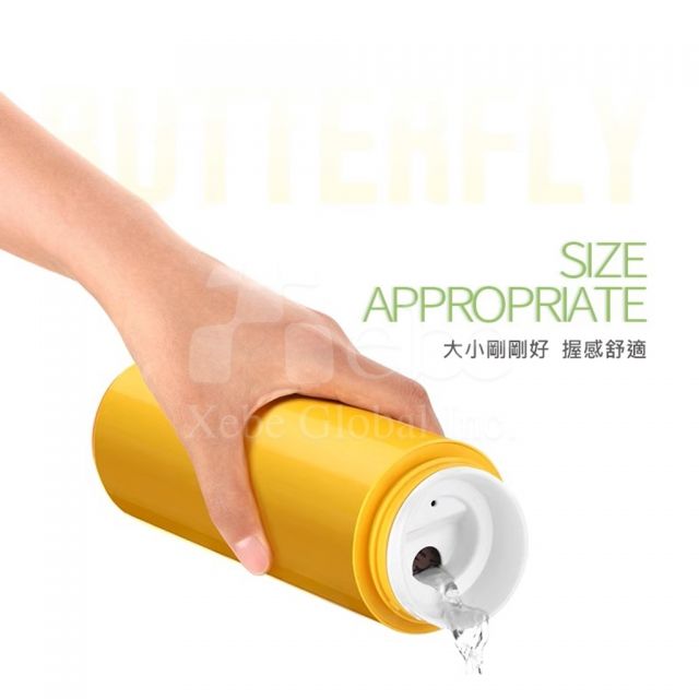 明亮黄色保温瓶定制 