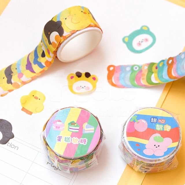 卡通动物图案和纸胶带