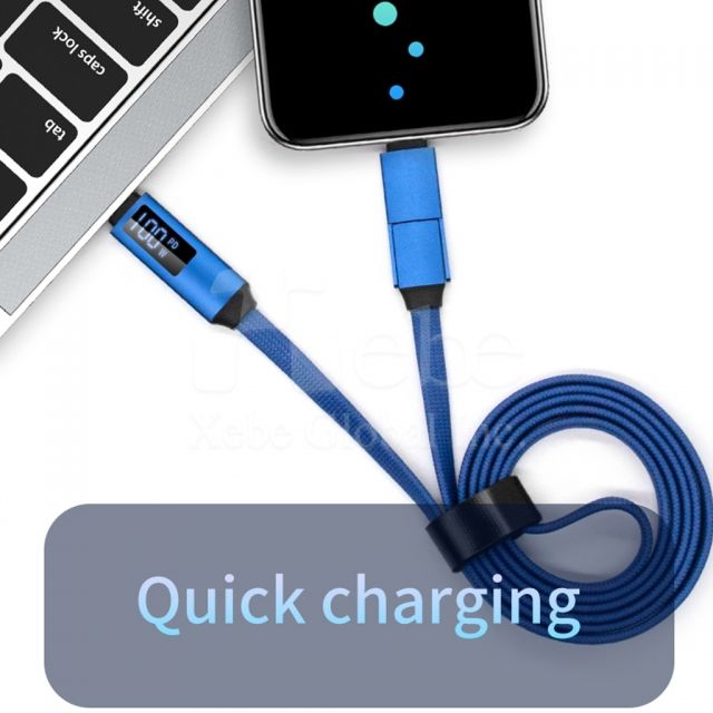 黑色数显快充线