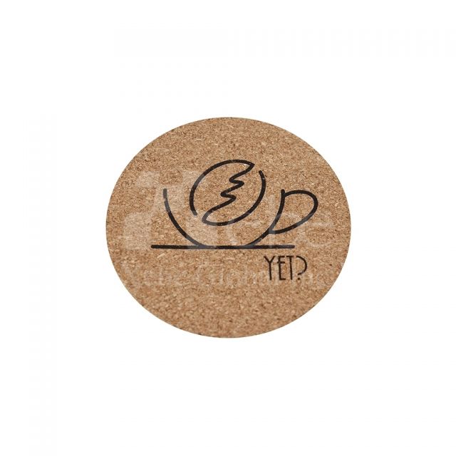 手绘咖啡图案软木塞杯垫