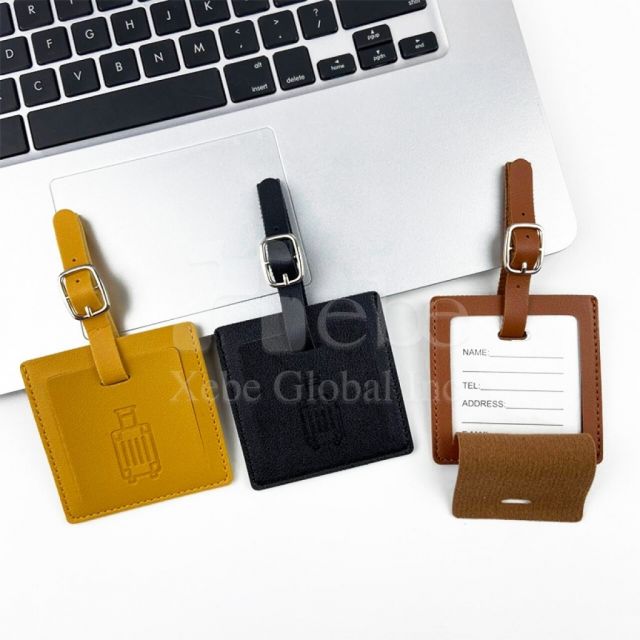 粉色皮革方形行李牌