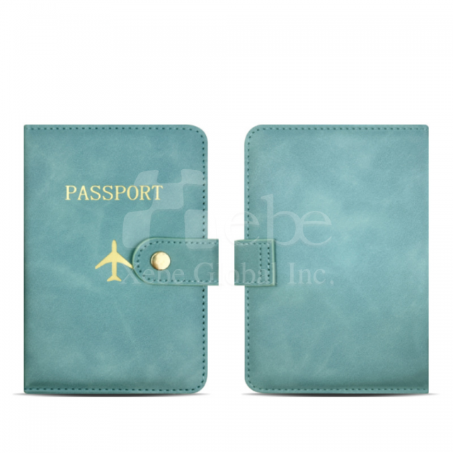 浅蓝色护照夹定制