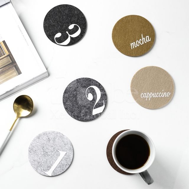 数字羊毛毡定制杯垫