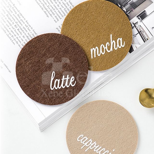 数字羊毛毡定制杯垫