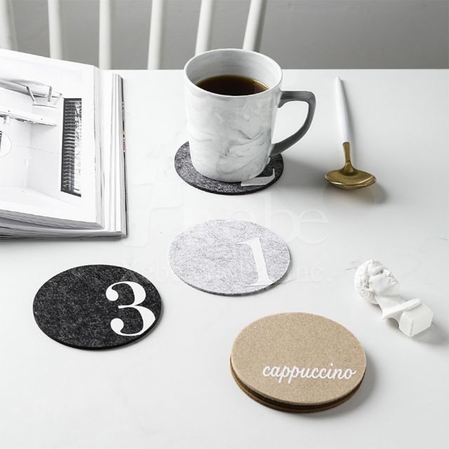 数字羊毛毡定制杯垫