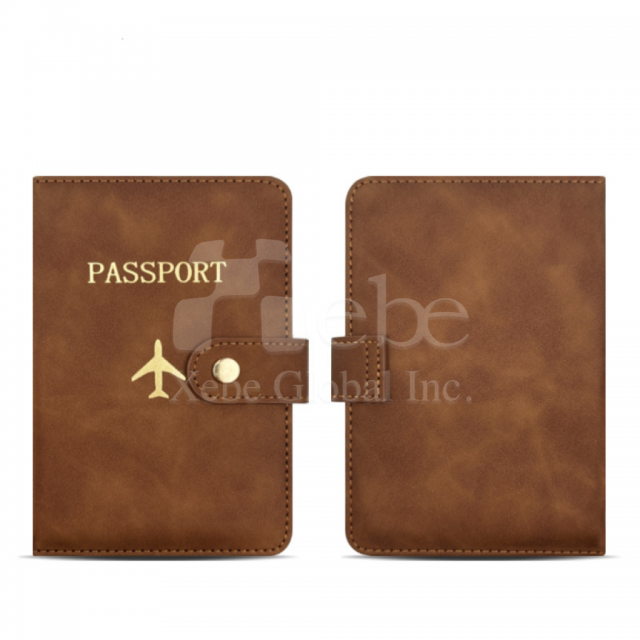 棕色皮革护照套定制