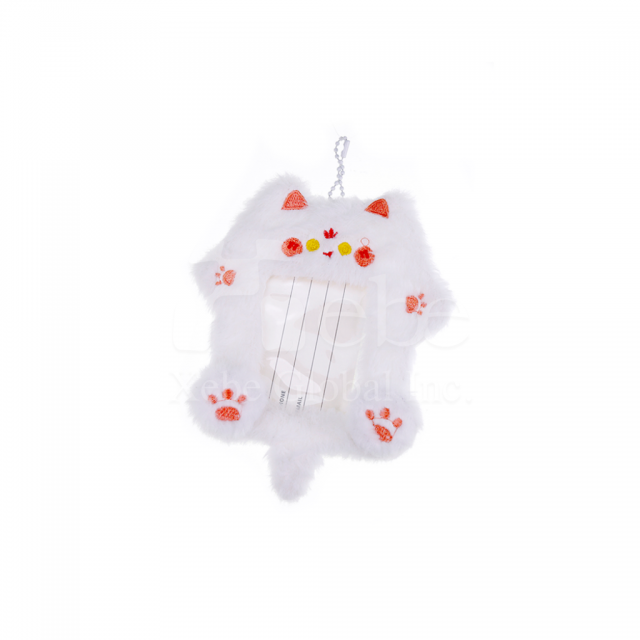 白猫造型绒毛卡套