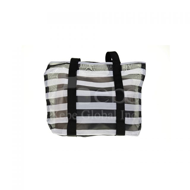 可爱动物条纹网纱手提袋