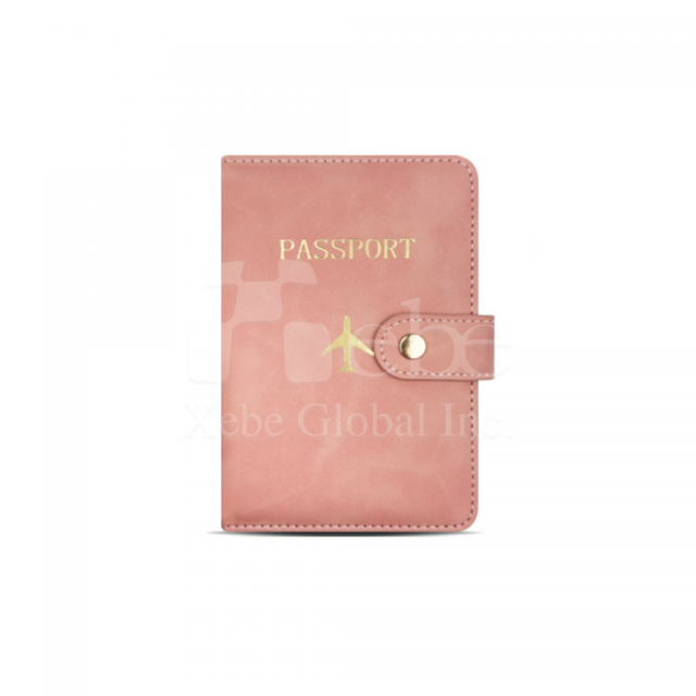 粉红色皮革护照夹