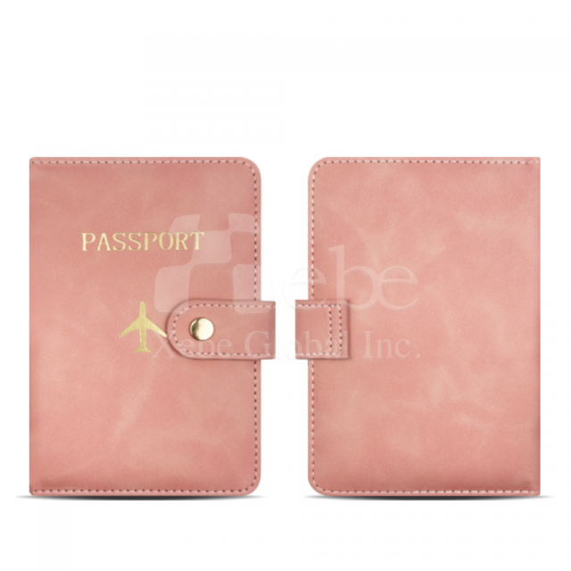 粉红色皮革护照夹