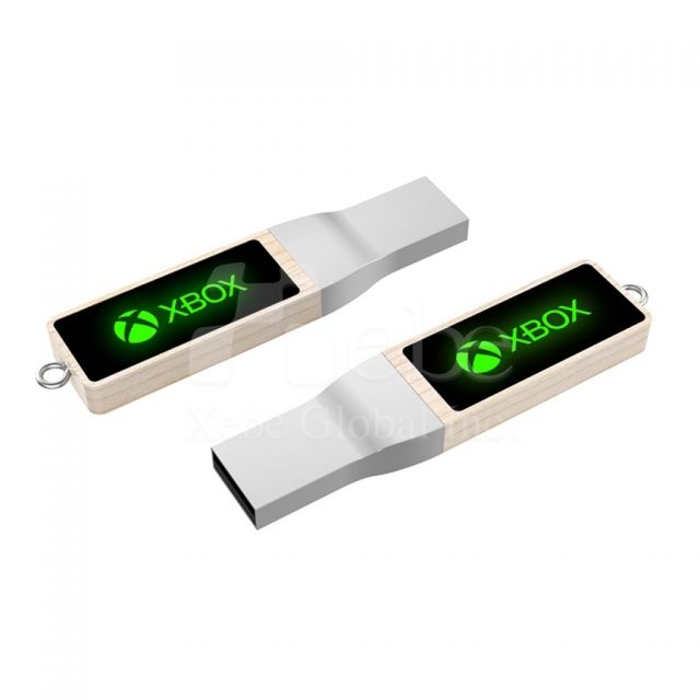 企业发光LOGO木头U盘