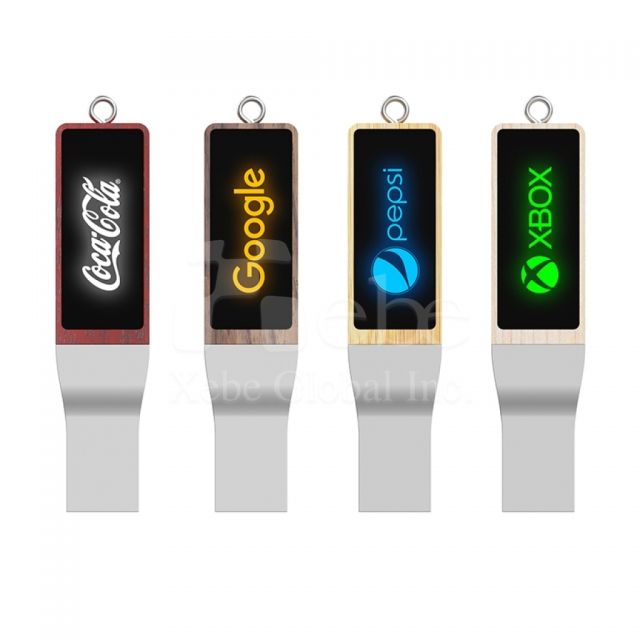 企业发光LOGO木头U盘