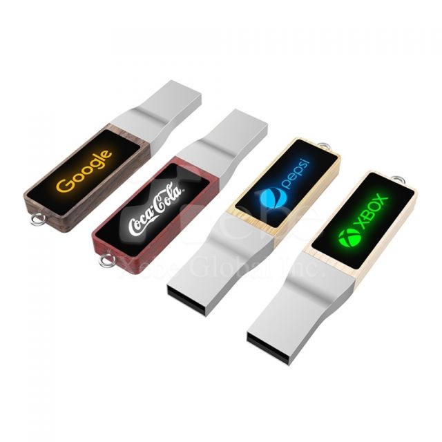 企业发光LOGO木头U盘